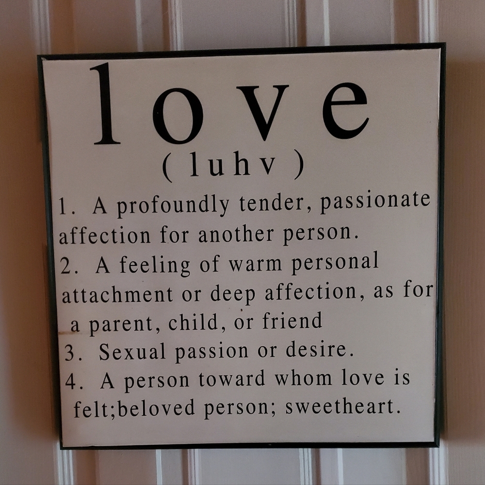 14x14 Love Definition Wall Art - Black & White
